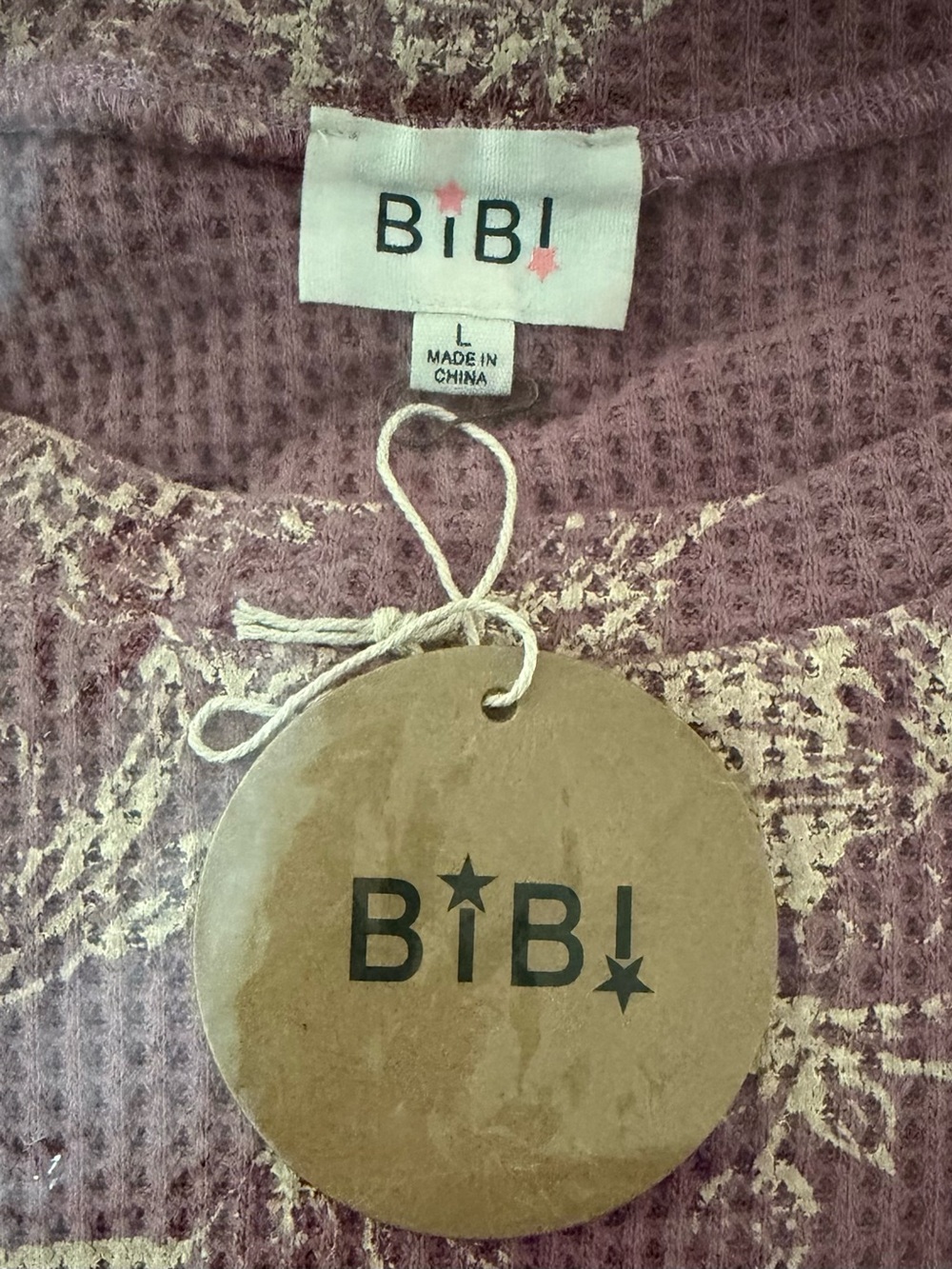 Oversized Waffle Knit Vintage Dusty Rose & Cream Boho Sweatshirt - Picture 5 of 8